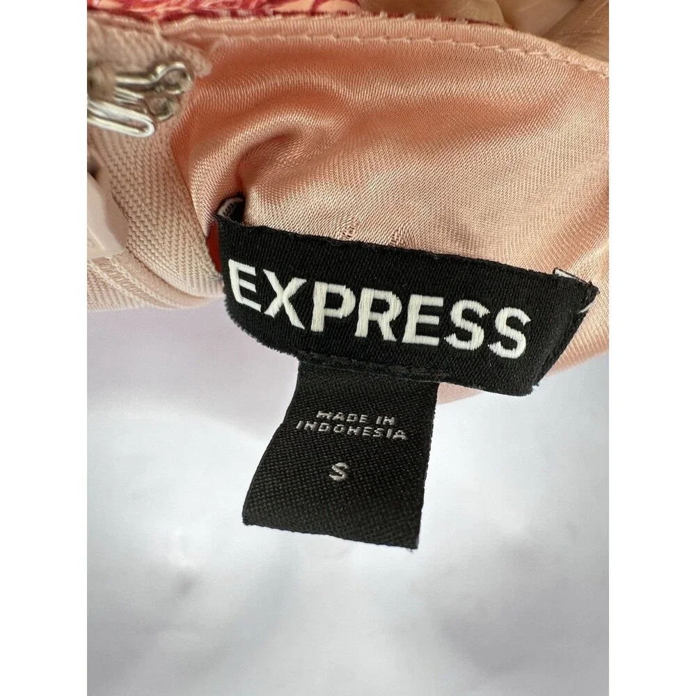 Express Women Pink  Floral Fairy    Coquette maxi dress size S  Ruffle‎ High Low - Picture 8 of 13